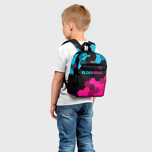 Детский рюкзак Elden Ring - neon gradient: символ сверху / 3D-принт – фото 5