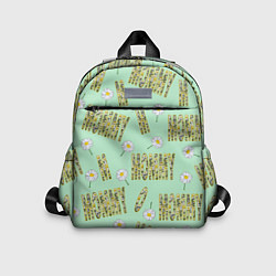 Детский рюкзак Мамуля - надпись и ромашка, цвет: 3D-принт