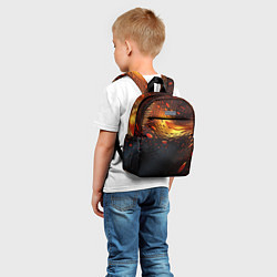 Детский рюкзак Золотые волнистые линии, цвет: 3D-принт — фото 2