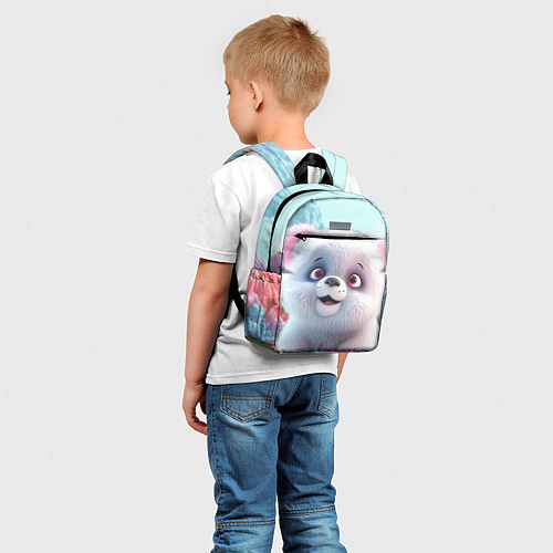 Детский рюкзак Милый белый пушистый медвежонок / 3D-принт – фото 5