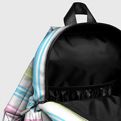 Детский рюкзак Розовые и бирюзовые полосы на белом, цвет: 3D-принт — фото 2