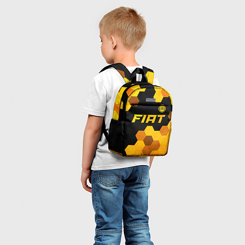 Детский рюкзак Fiat - gold gradient: символ сверху / 3D-принт – фото 5