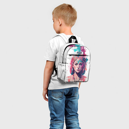 Детский рюкзак Девушка акварельные краски / 3D-принт – фото 5