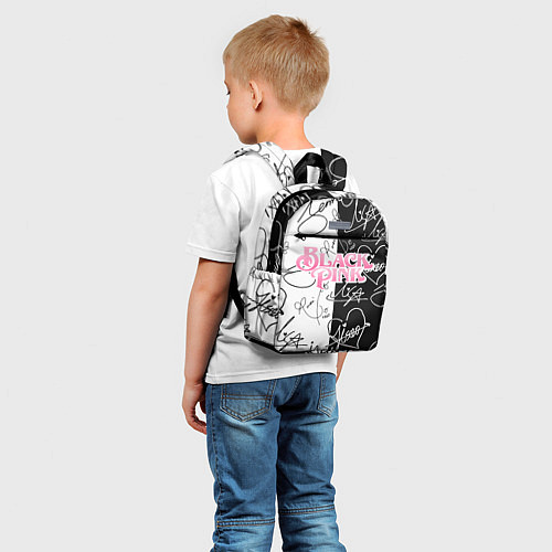 Детский рюкзак Blackpink - чб автографы / 3D-принт – фото 5