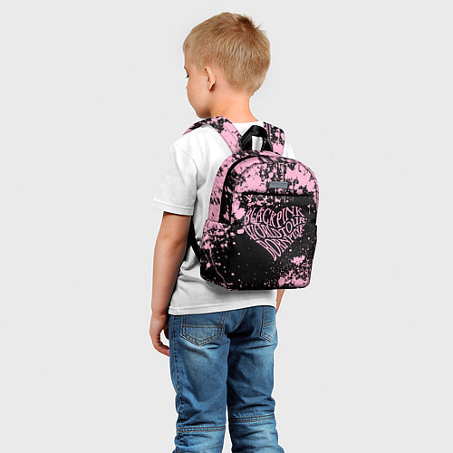 Детский рюкзак Блэкпинк - потертости и сердце / 3D-принт – фото 5