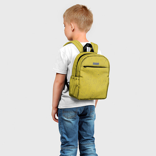 Детский рюкзак Рябь - зеленовато-желтый и фиолетовый - узор Хуф и / 3D-принт – фото 5