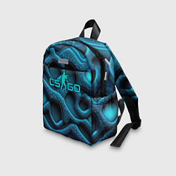 Детский рюкзак CS GO blue neon logo, цвет: 3D-принт — фото 2