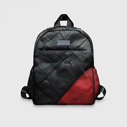 Детский рюкзак Черно - красная кожа, цвет: 3D-принт