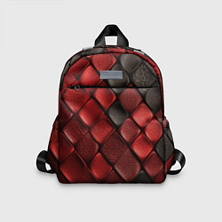 Детский рюкзак Кожаная красно черная текстура, цвет: 3D-принт