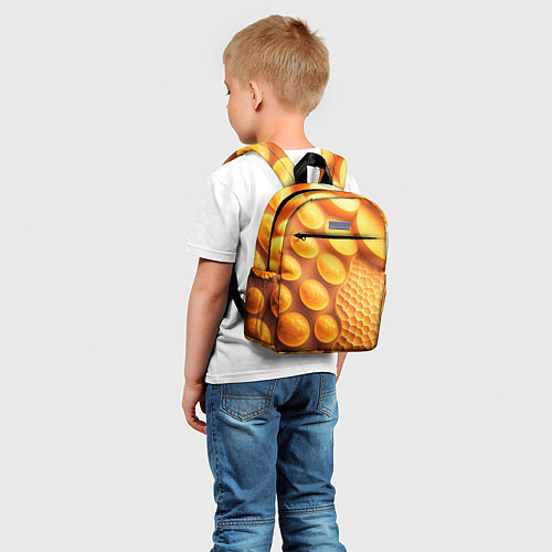 Детский рюкзак Оранжевые круглые плиты / 3D-принт – фото 5