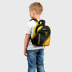 Детский рюкзак Lamborghini - gold gradient: надпись, символ, цвет: 3D-принт — фото 2