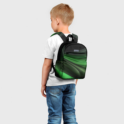 Детский рюкзак Темная зеленая текстура / 3D-принт – фото 5