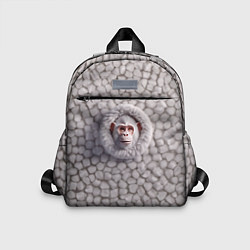 Детский рюкзак Забавная белая обезьяна, цвет: 3D-принт