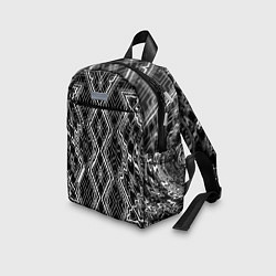 Детский рюкзак Черно-белый узор Искаженная геометрия, цвет: 3D-принт — фото 2