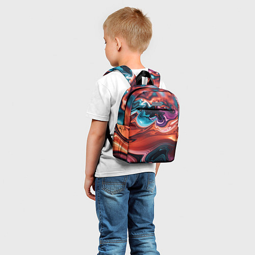 Детский рюкзак Красочные переливы волн / 3D-принт – фото 5