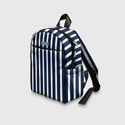 Детский рюкзак Полосы тёмно-синие морской, цвет: 3D-принт — фото 2