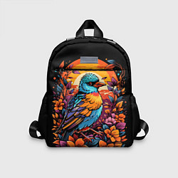 Детский рюкзак Тропическая птица и листья