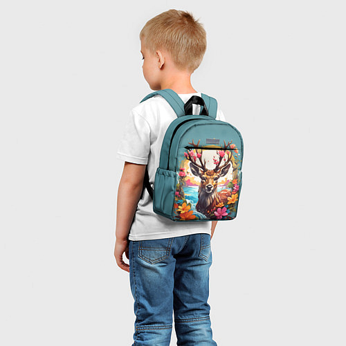 Детский рюкзак Олень и цветы / 3D-принт – фото 5