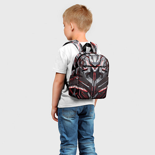 Детский рюкзак Красная кибер броня / 3D-принт – фото 5