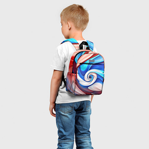 Детский рюкзак Волны в цвете флага РФ / 3D-принт – фото 5