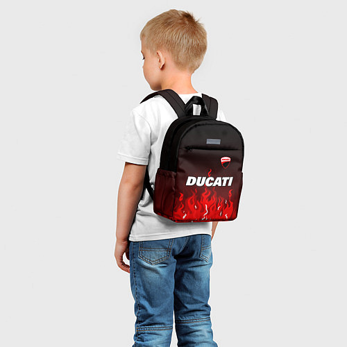 Детский рюкзак Ducati- красное пламя / 3D-принт – фото 5