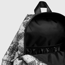 Детский рюкзак Черно-белый ажурный кружевной узор Геометрия, цвет: 3D-принт — фото 2