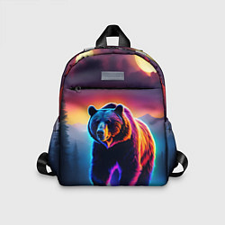 Детский рюкзак Люминесцентный медведь гризли, цвет: 3D-принт