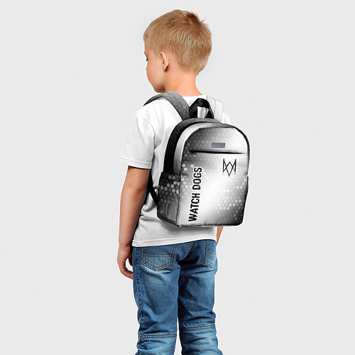 Детский рюкзак Watch Dogs glitch на светлом фоне: надпись, символ / 3D-принт – фото 5