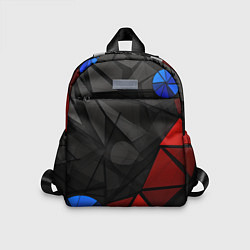Детский рюкзак Black blue red elements, цвет: 3D-принт