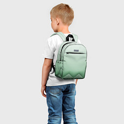 Детский рюкзак Зеленый градиент с ромбами, цвет: 3D-принт — фото 2