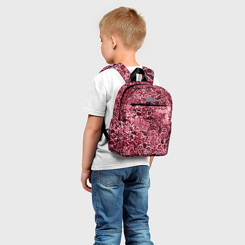 Детский рюкзак Мозаичный узор в коричнево-красных тонах / 3D-принт – фото 5