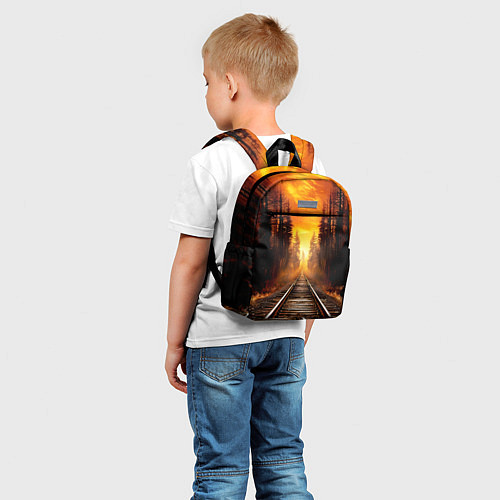 Детский рюкзак Железная дорога на закате / 3D-принт – фото 5