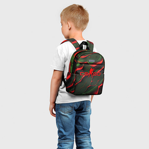 Детский рюкзак CSGO red green texture / 3D-принт – фото 5