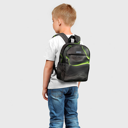 Детский рюкзак Green black texture / 3D-принт – фото 5