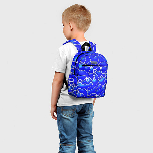 Детский рюкзак Синий волнистый рисунок / 3D-принт – фото 5