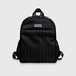 Детский рюкзак Чёрно-синий полосатый, цвет: 3D-принт