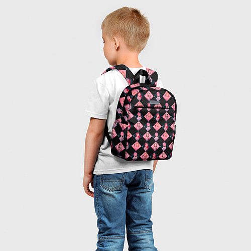 Детский рюкзак Клеточка black pink / 3D-принт – фото 5