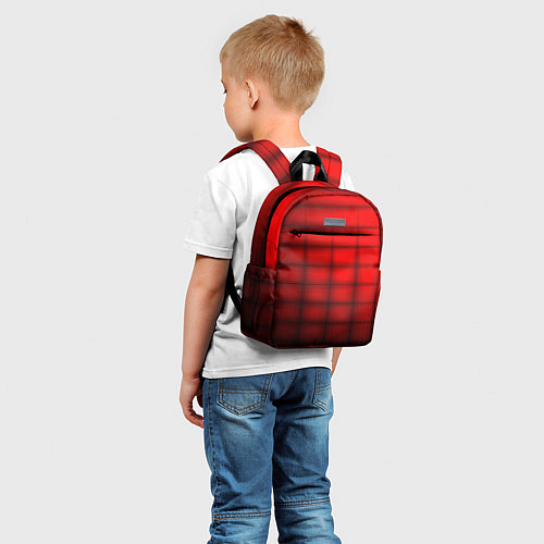 Детский рюкзак Просто красно-черная клетка / 3D-принт – фото 5