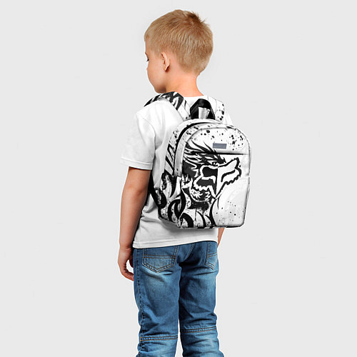 Детский рюкзак Fox motocross - белый дракон / 3D-принт – фото 5