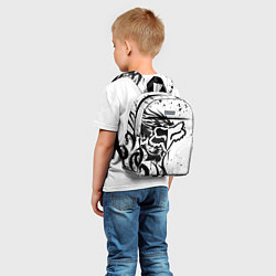 Детский рюкзак Fox motocross - белый дракон, цвет: 3D-принт — фото 2