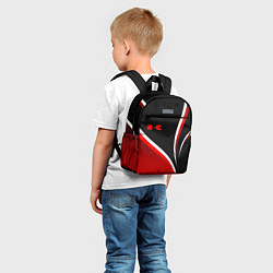 Детский рюкзак Кавасаки - красные волны, цвет: 3D-принт — фото 2