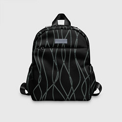 Детский рюкзак Чёрный с кривыми линиями, цвет: 3D-принт
