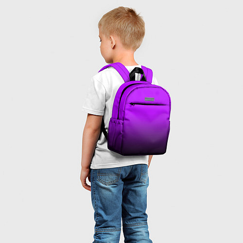 Детский рюкзак Градиент фиолетово-чёрный / 3D-принт – фото 5