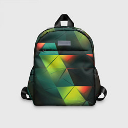 Детский рюкзак Геометрические зеленые фигуры, цвет: 3D-принт