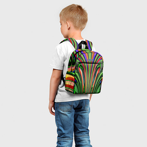 Детский рюкзак Зеленые прожилки / 3D-принт – фото 5
