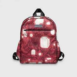Детский рюкзак Красные Кибер схемы неон, цвет: 3D-принт