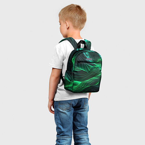 Детский рюкзак Зеленая абстракция / 3D-принт – фото 5