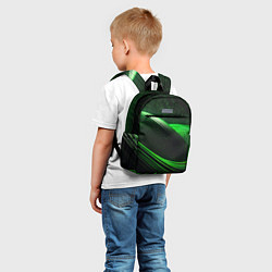 Детский рюкзак Зеленые абстрактные волны, цвет: 3D-принт — фото 2