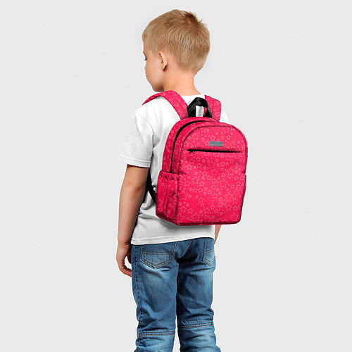 Детский рюкзак Маленькие звёздочки красно-розовый / 3D-принт – фото 5