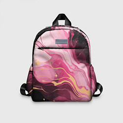 Детский рюкзак Абстрактный черно-розовый мраморный узор